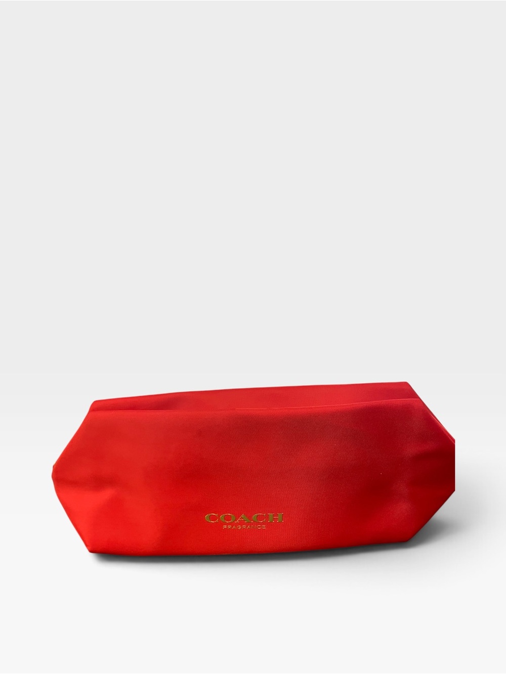 Coach Red Cosmetic Pouch with Gold Logo